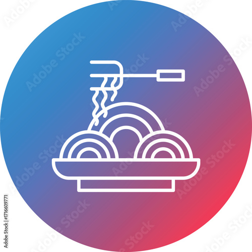 Spaghetti Line Gradient Circle Background Icon