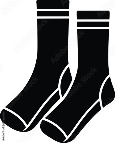 Thermal socks silhouette vector art illustration
