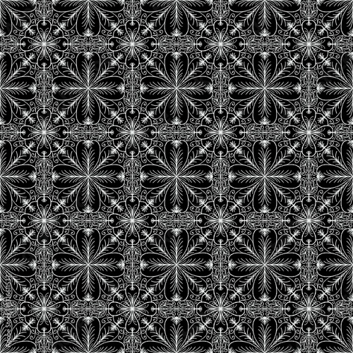 Elegant Black and White Floral Pattern Design for Backgrounds and Textiles