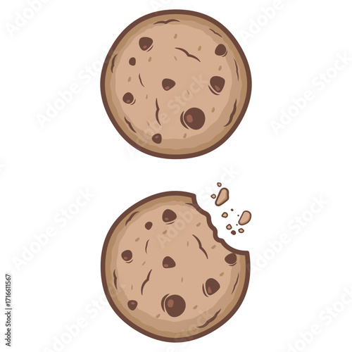 chocolate chip cookies isolated vector illustration perfect for food, snack, or bakery themes