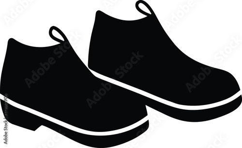 Travel shoe cover silhouette vector art illustration