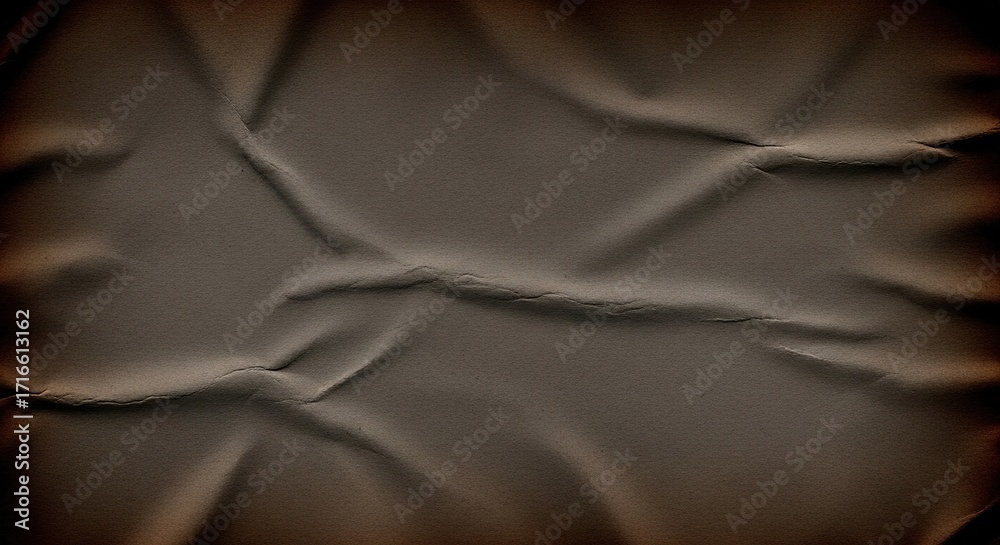Obraz premium Textured Brown Paper with Creases and Dramatic Lighting Effects