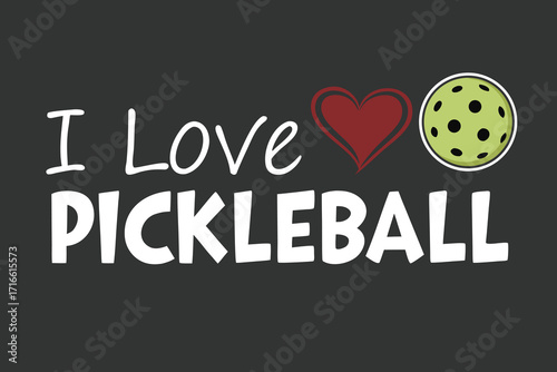 Show your passion for pickleball with this fun graphic, perfect for shirts, posters, and social media for fans of the popular sport