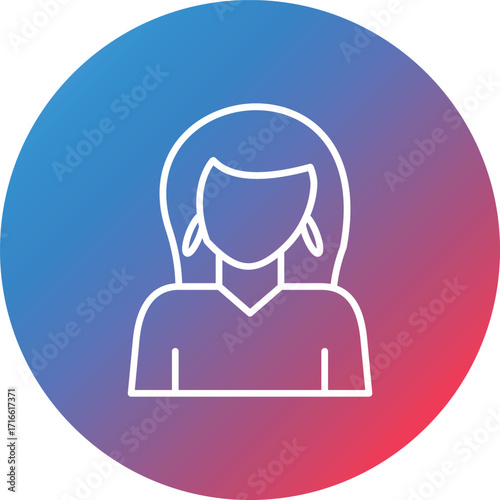 Actress Line Gradient Circle Background Icon