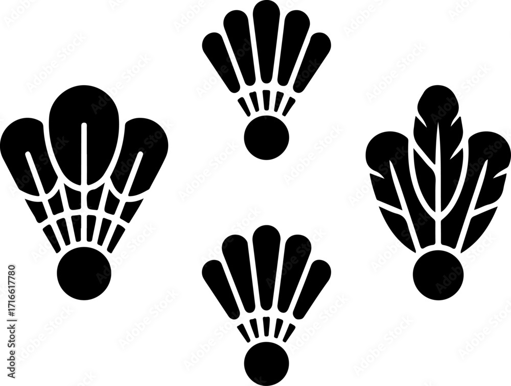 Fototapeta premium Badminton Shuttlecock Vector Graphics Bundle