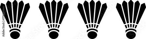 "Badminton Silhouettes – Rackets, Shuttlecocks, and Sports Icon Design"