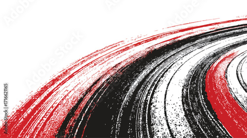 Professional Tire Track Ban Vector Print with Textured Design for Graphic Projects