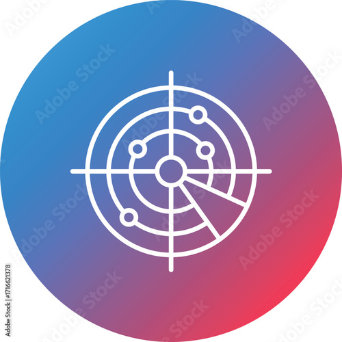 Radar Line Gradient Circle Background Icon