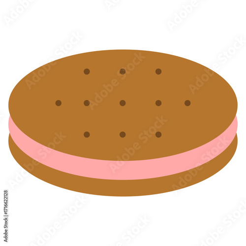 Round Strawberry Biscuit