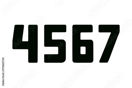 Vector art of digital display showing four, five, six and seven ideal for illustrating technology, time, or numerical concepts