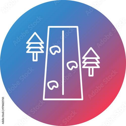 Unsealed Road Line Gradient Circle Background Icon