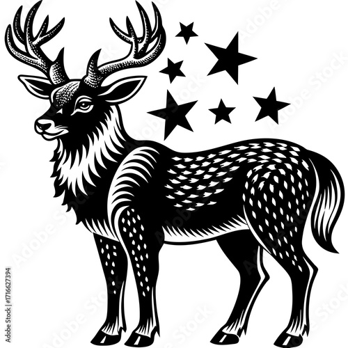 vector illustration of a deer