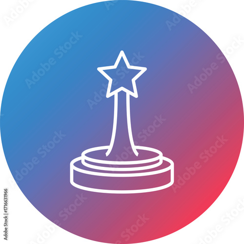 Oscar Award Line Gradient Circle Background Icon