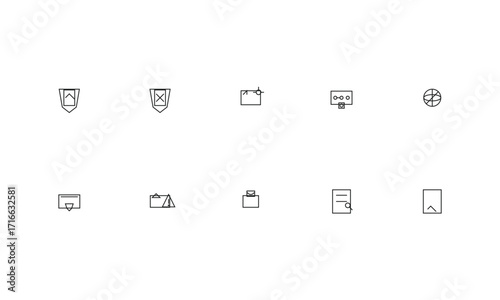 Security & Privacy Behavioral AI Icons – 10 Editable Outline Vector Icons | Cyber Defense, Data Safety, Identity
