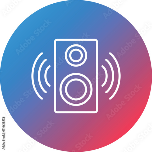 Speaker Line Gradient Circle Background Icon