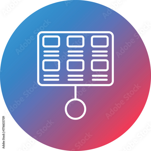 Storyboard Line Gradient Circle Background Icon