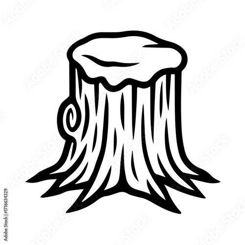 Tree Stump Icon – Nature Symbol of Time and Renewal