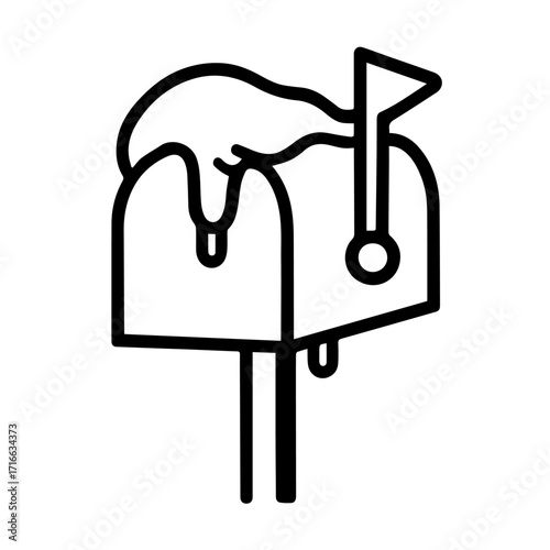 Melting Mailbox Icon – Surreal Communication Vector