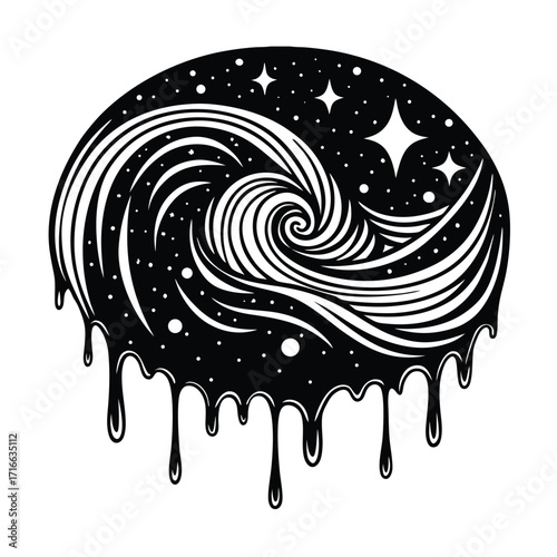 Abstract geometric swirl pattern with subtle gradients and transparency effects isolated on transparent background