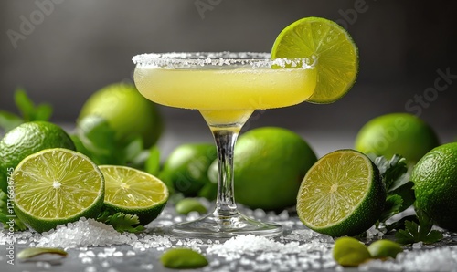 A vibrant cocktail of lime and salt