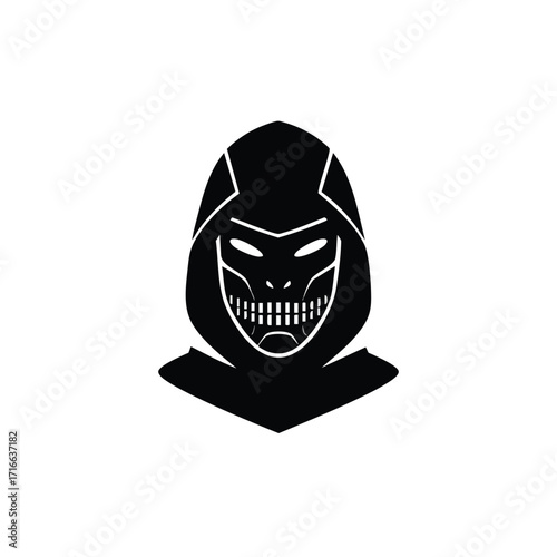 Hacker Mask Logo Icon Illustrator Vector