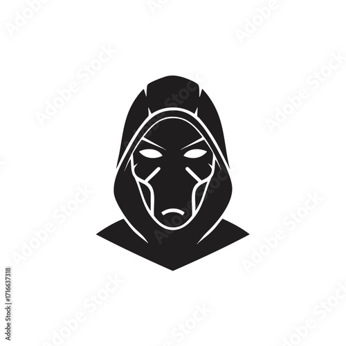 Hacker Mask Logo Icon Illustrator Vector
