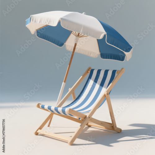 beach chair and umbrella