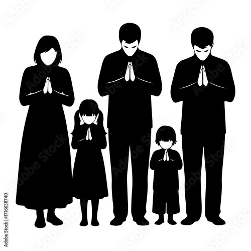 Family praying together prayer devotion