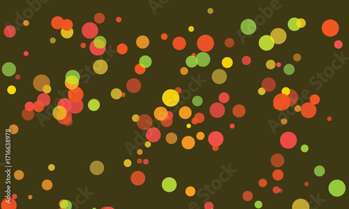 Abstract minimalist design with earthy color circles in a dark background