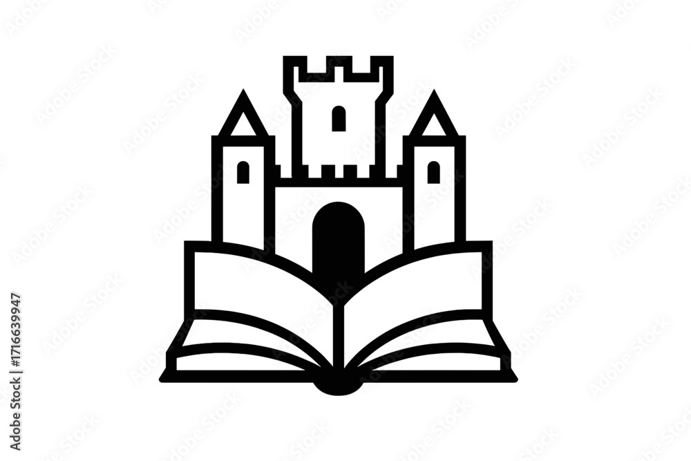 Obraz premium Vector Illustration of Book Castle Icon