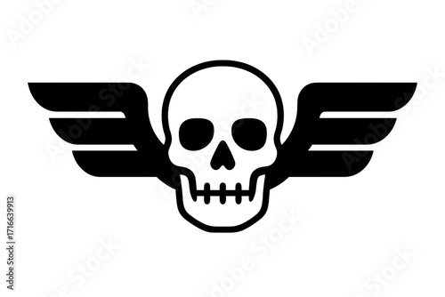 Vector Illustration of Winged Skull Icon