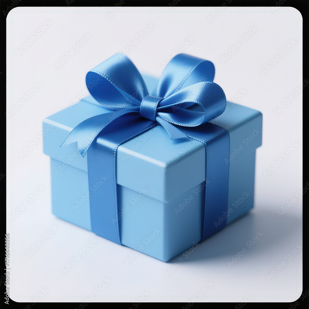 Obraz premium blue gift box with bow