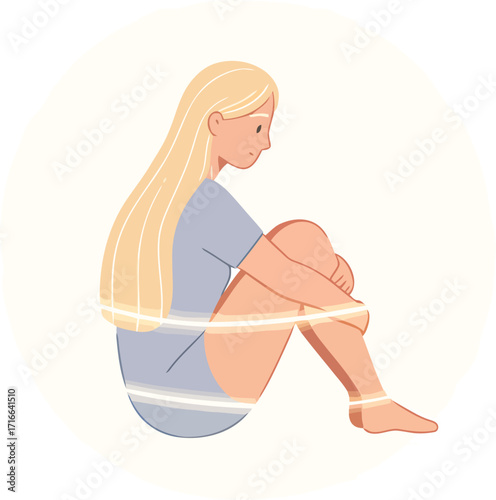A Woman Encased in Light Protection