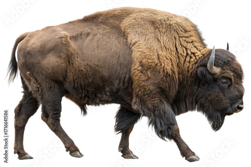 bison side view png ,American bison isolated on transparent background