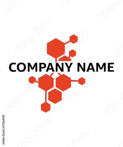 Hexagon Tech Logo Vector Network Connection Design for Technology IT, and Business Brand Identity