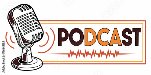 Engaging podcast artwork featuring vintage microphone and vibrant soundwaves, inviting listeners to tune in for compelling audio content and conversations