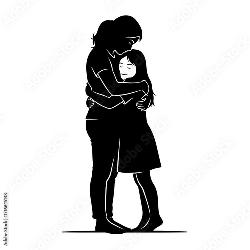 Mother daughter embrace loving connection love