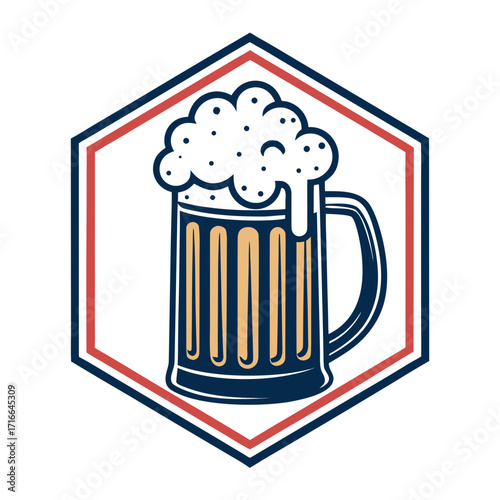 vector illustration of a glass of beer
