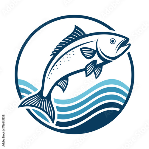 fish logo icon vector illustration