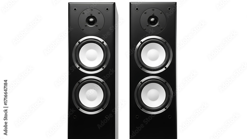Fototapeta premium Premium audio speakers for home theater system and music listening audiophile sound system experience hi fi speakers on transparent background