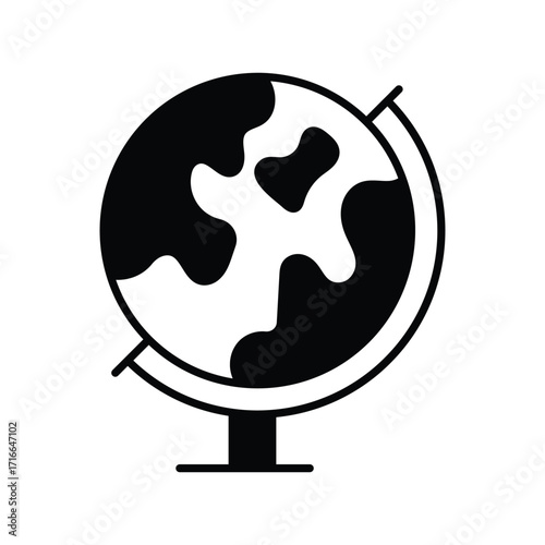 Global icon with white background vector stock illustration