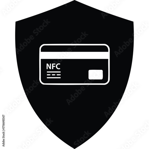 NFC Payment Security Shield Icon near field communication contactless payment credit card debit card secure payment financial security data protection