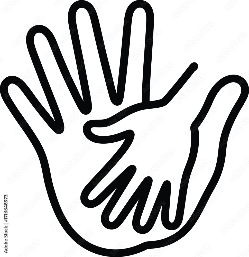 Obraz premium Two Hands Helping Icon