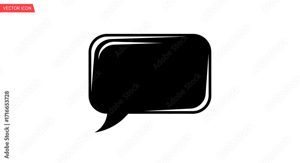Naklejka premium Engaging black speech bubble for creative designs that will add a modern touch to your projects and presentations, perfect for social media and marketing