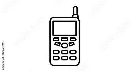 Classic mobile phone icon, perfect for retro tech designs and vintage communication concepts, easy to use in user interface and web design projects