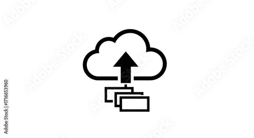 Effortlessly upload your files to the cloud for secure storage and seamless access, a simple symbol for modern data management and efficient workflows