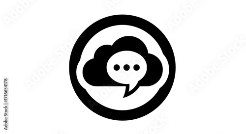 Modern cloud communication logo offers a secure connection for global business, ensuring seamless data transfer and reliable online collaboration worldwide