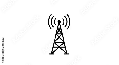 Stay Connected Anywhere With This Modern Cell Tower Icon For All Your Technology And Communication Needs With A Minimalist Design And Clear Signal