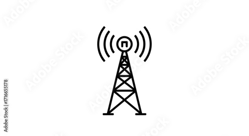 Stay connected with this modern wireless tower, transmitting data across the airwaves, perfect for tech companies and communication businesses