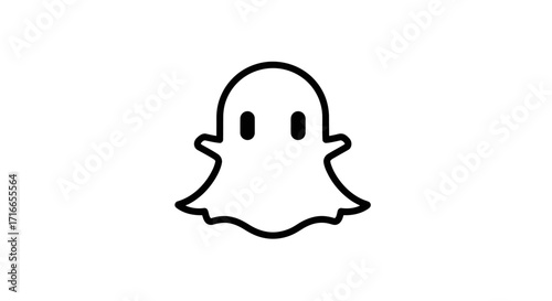 Spooky ghost icon for Halloween projects, perfect for fun invitations and festive designs needing a playful, ghostly touch this season